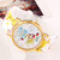 2015 New Arrive Flower Print Cool Summer Beautiful Geneva Silicon Lady Wrist Watch